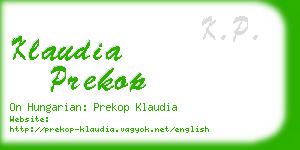 klaudia prekop business card